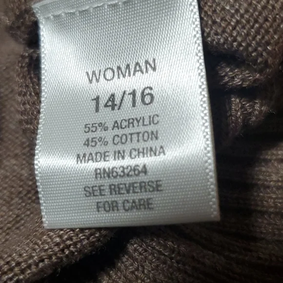 Dress Barn brown sweater size 14/16 - Picture 6 of 7